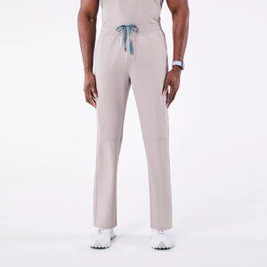 Figs Axim Cargo Scrub Pants in Slate Gray with Neon Yellow Drawstring 5XLR